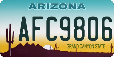 AZ license plate AFC9806