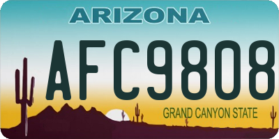 AZ license plate AFC9808