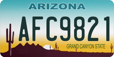 AZ license plate AFC9821