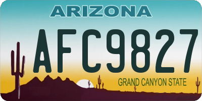 AZ license plate AFC9827