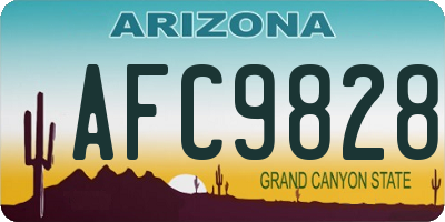 AZ license plate AFC9828