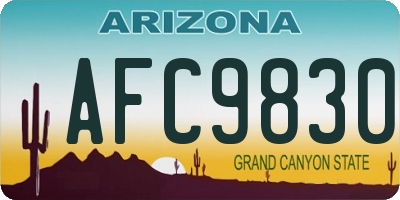 AZ license plate AFC9830