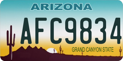 AZ license plate AFC9834