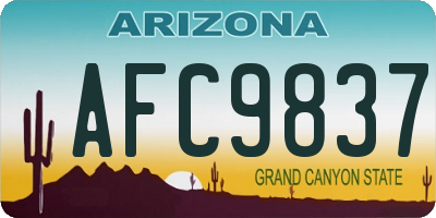 AZ license plate AFC9837
