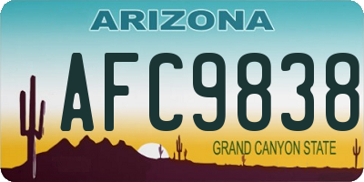 AZ license plate AFC9838
