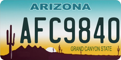 AZ license plate AFC9840