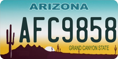 AZ license plate AFC9858