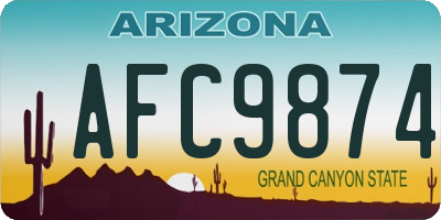 AZ license plate AFC9874