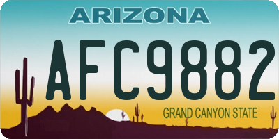 AZ license plate AFC9882