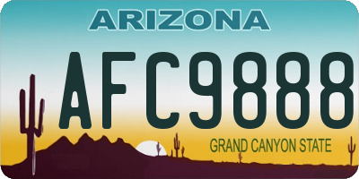 AZ license plate AFC9888
