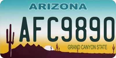 AZ license plate AFC9890