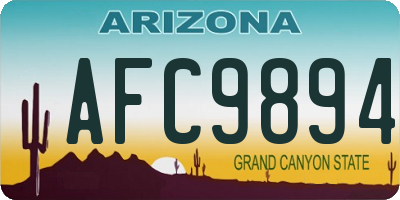 AZ license plate AFC9894
