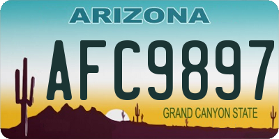AZ license plate AFC9897