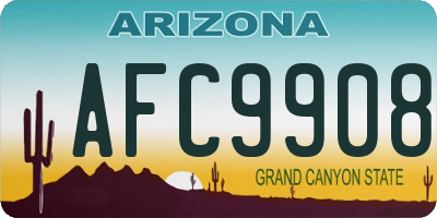 AZ license plate AFC9908