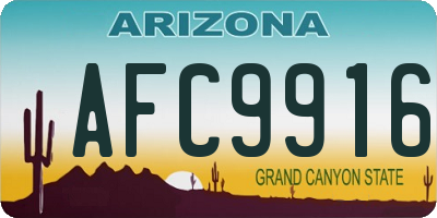 AZ license plate AFC9916