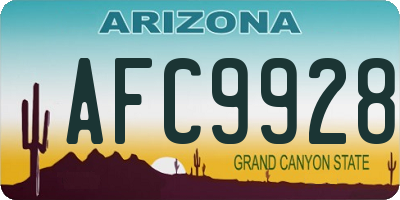 AZ license plate AFC9928