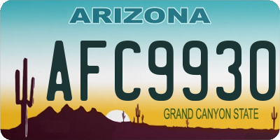 AZ license plate AFC9930