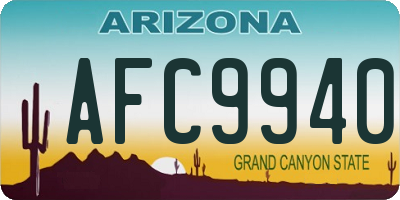 AZ license plate AFC9940