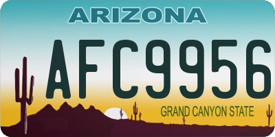 AZ license plate AFC9956