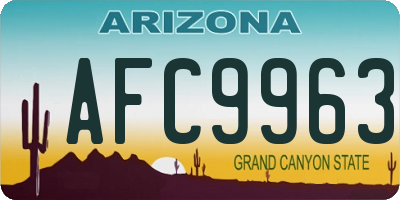 AZ license plate AFC9963