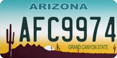 AZ license plate AFC9974