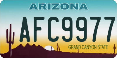 AZ license plate AFC9977