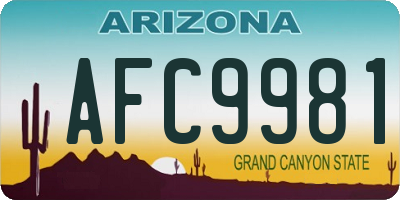 AZ license plate AFC9981