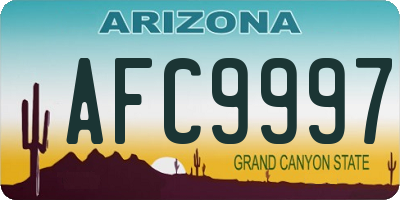 AZ license plate AFC9997