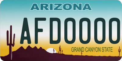 AZ license plate AFD0000