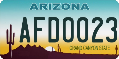AZ license plate AFD0023