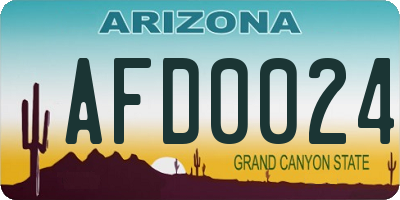 AZ license plate AFD0024