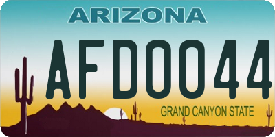 AZ license plate AFD0044