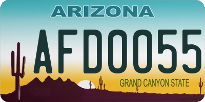 AZ license plate AFD0055