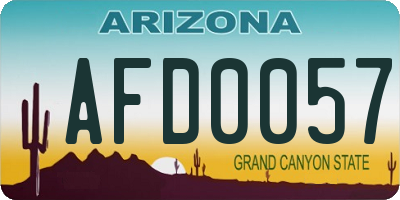 AZ license plate AFD0057