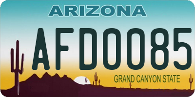 AZ license plate AFD0085