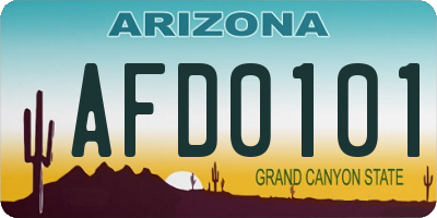 AZ license plate AFD0101