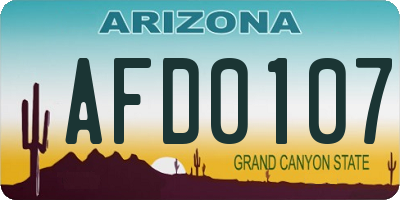 AZ license plate AFD0107