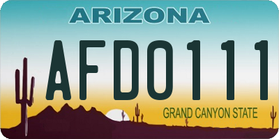 AZ license plate AFD0111