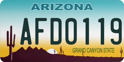 AZ license plate AFD0119