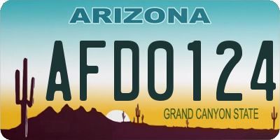 AZ license plate AFD0124