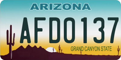 AZ license plate AFD0137
