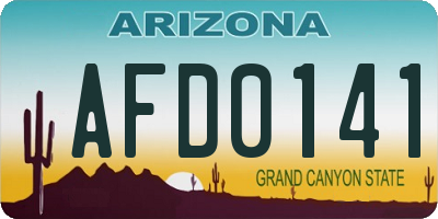 AZ license plate AFD0141