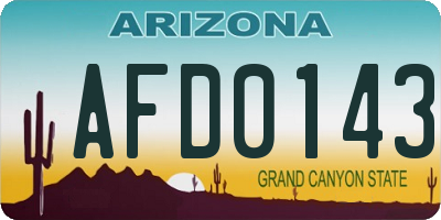 AZ license plate AFD0143