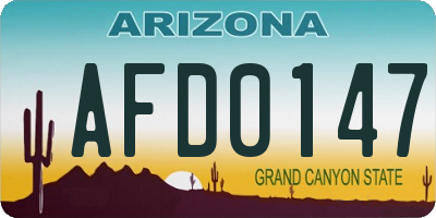 AZ license plate AFD0147