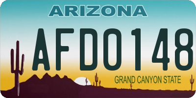 AZ license plate AFD0148