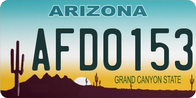 AZ license plate AFD0153