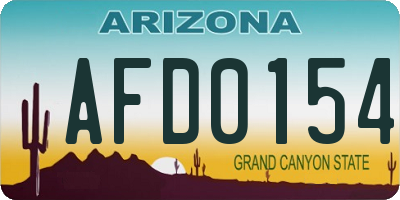 AZ license plate AFD0154