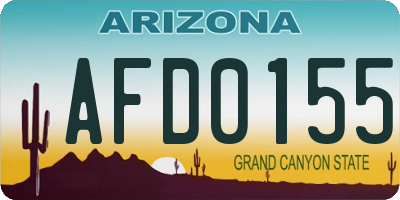 AZ license plate AFD0155