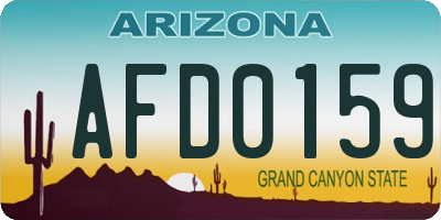 AZ license plate AFD0159