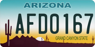 AZ license plate AFD0167